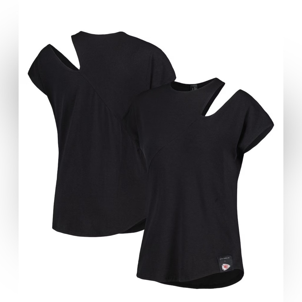 KIYA TOMLIN Black Kansas City Chiefs Cut Out Tri-Blend Shirt - XXL Black